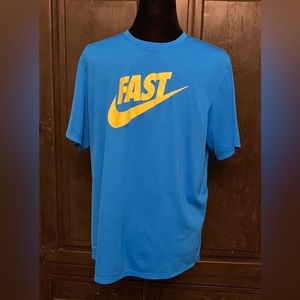 Nike dri-fit unisex blue short sleeves shirt- size large